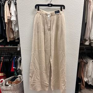 NWT ABERCROMBIE Curve Love Linen Blend Ultra High Wide-Leg Pants